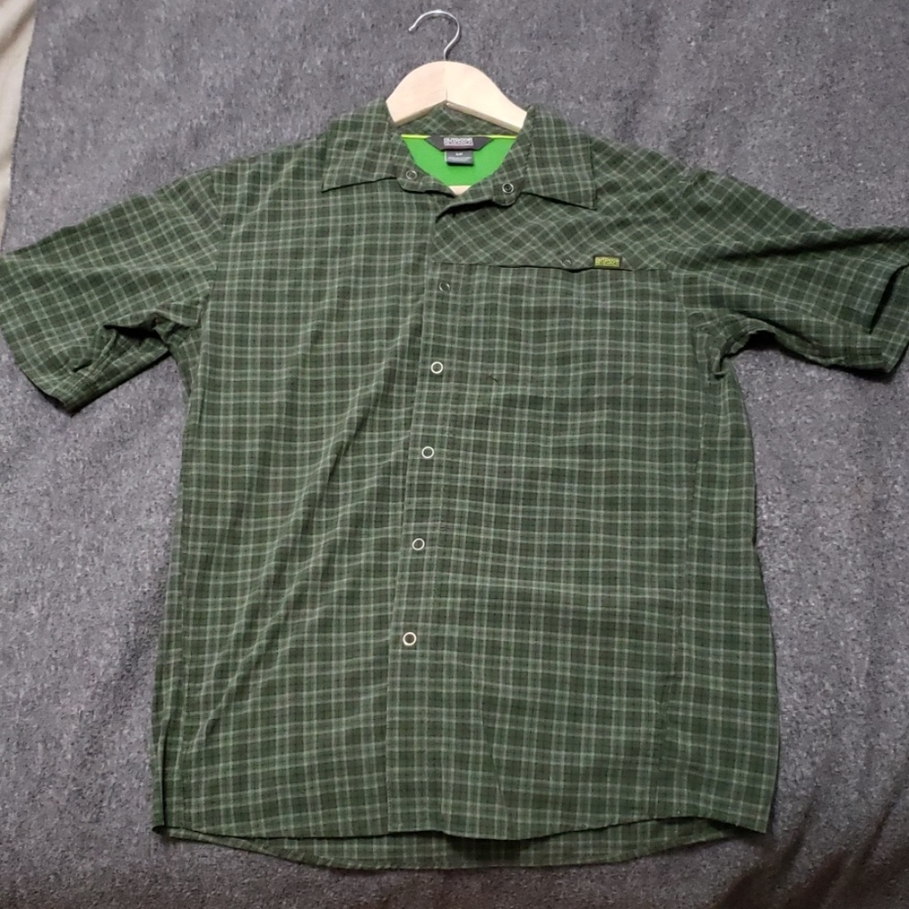 Outdoor Research nylon green/plaid shirt - Men's S